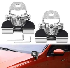 2PCS Universal Hood A Pillar LED Light Mounts - Stainless Steel