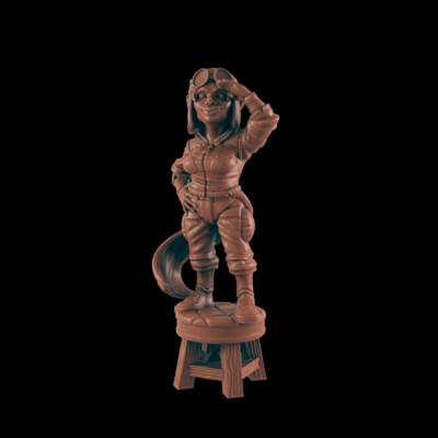Gnomish Female Aviator - Bolts and Brimstone - Minis - EC3D - Cyber Punk - SciFi