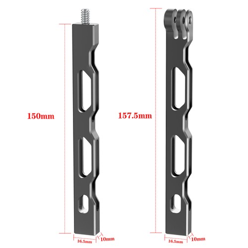 Supporto asta braccio prolunga alluminio vite e foro 1/4" per GoPro DJI Insta360 - Foto 2 di 14