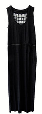 Chaser Size S Gray Knot Back Open Back Drawstring Waist Maxi Dress