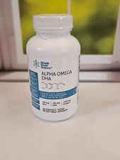Alpha Omega DHA BY SIMPLE SMART SCIENCE-60 SOFTGELS New Sealed Bottle Exp 07/27