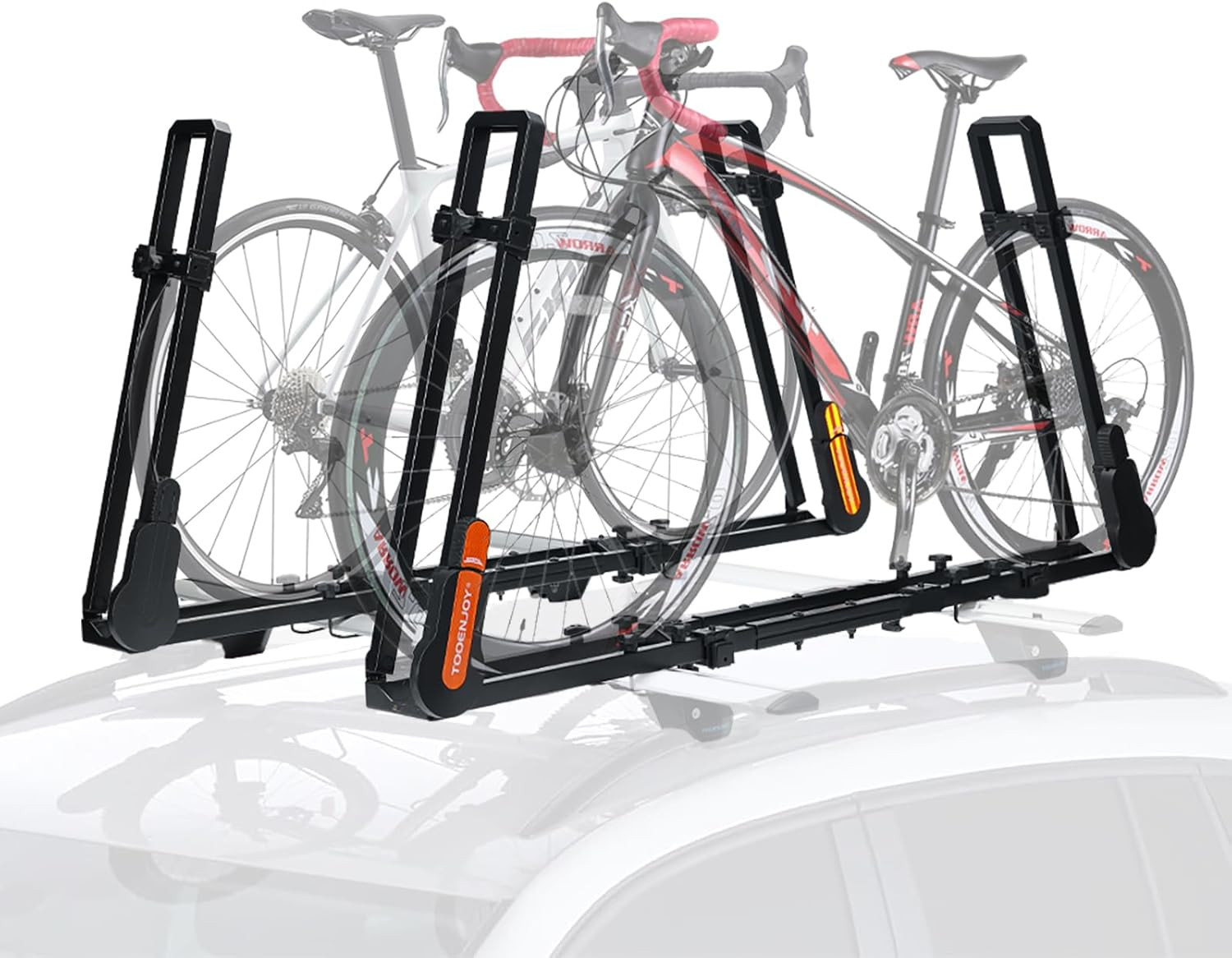 Upright Rooftop Bike Rack for Cars & SUVs - 2-Bike Carrier with Arms