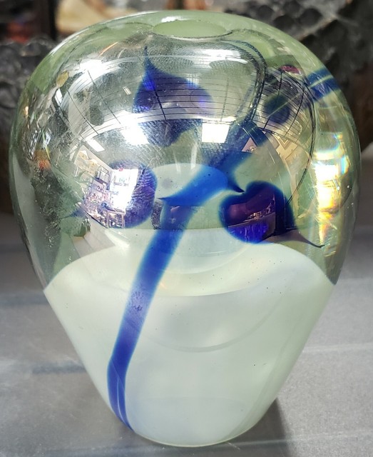 1984 Vines Art Glass Paperweight with Mt. St. Helens Ash eBay