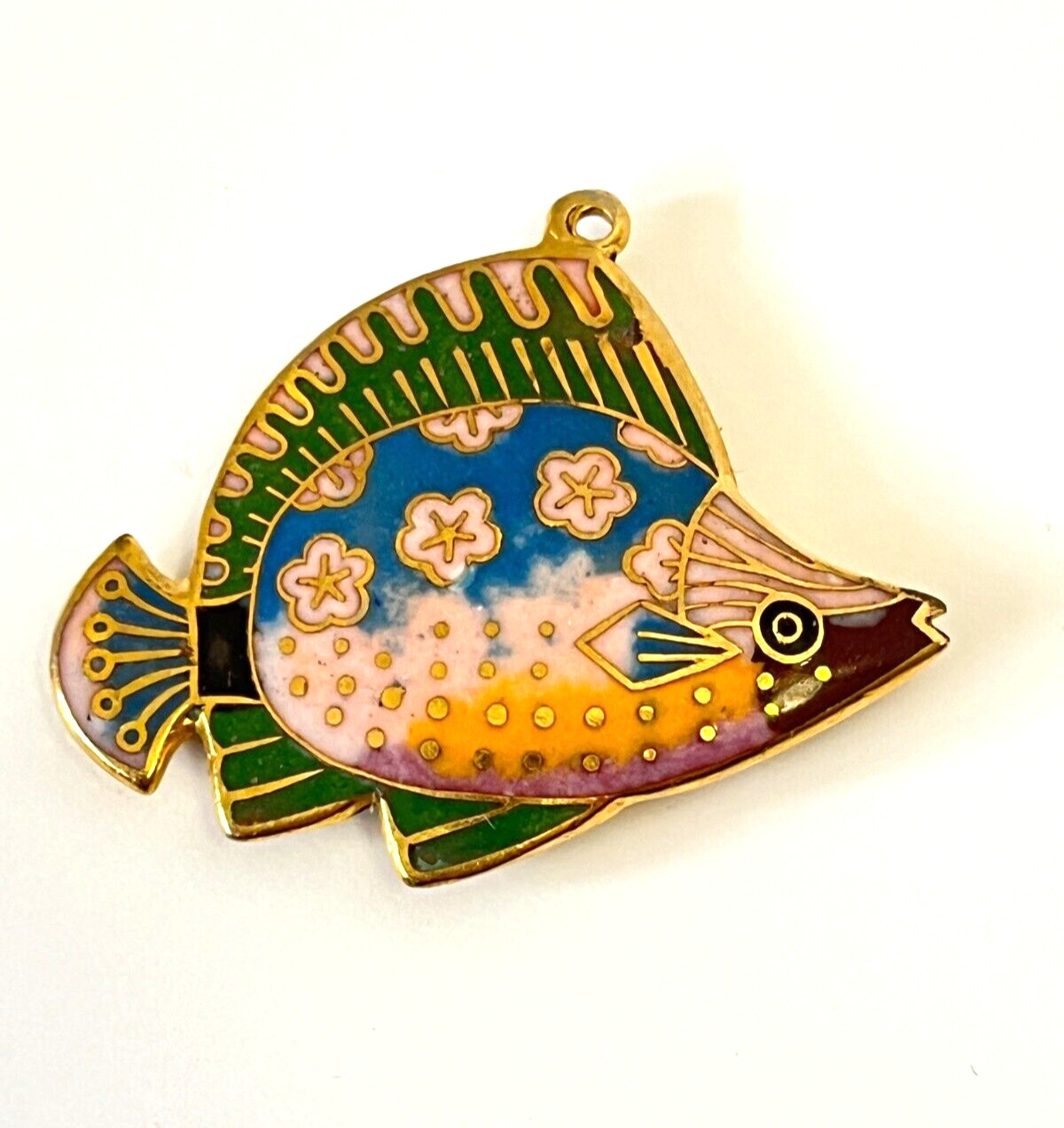Dimensional Double Sided Enameled Fish Pendant - image 1
