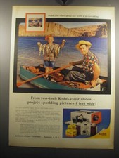 1957 Kodak Pony 135 Camera and 300 Projector Ad - From two-inch Kodak Slides