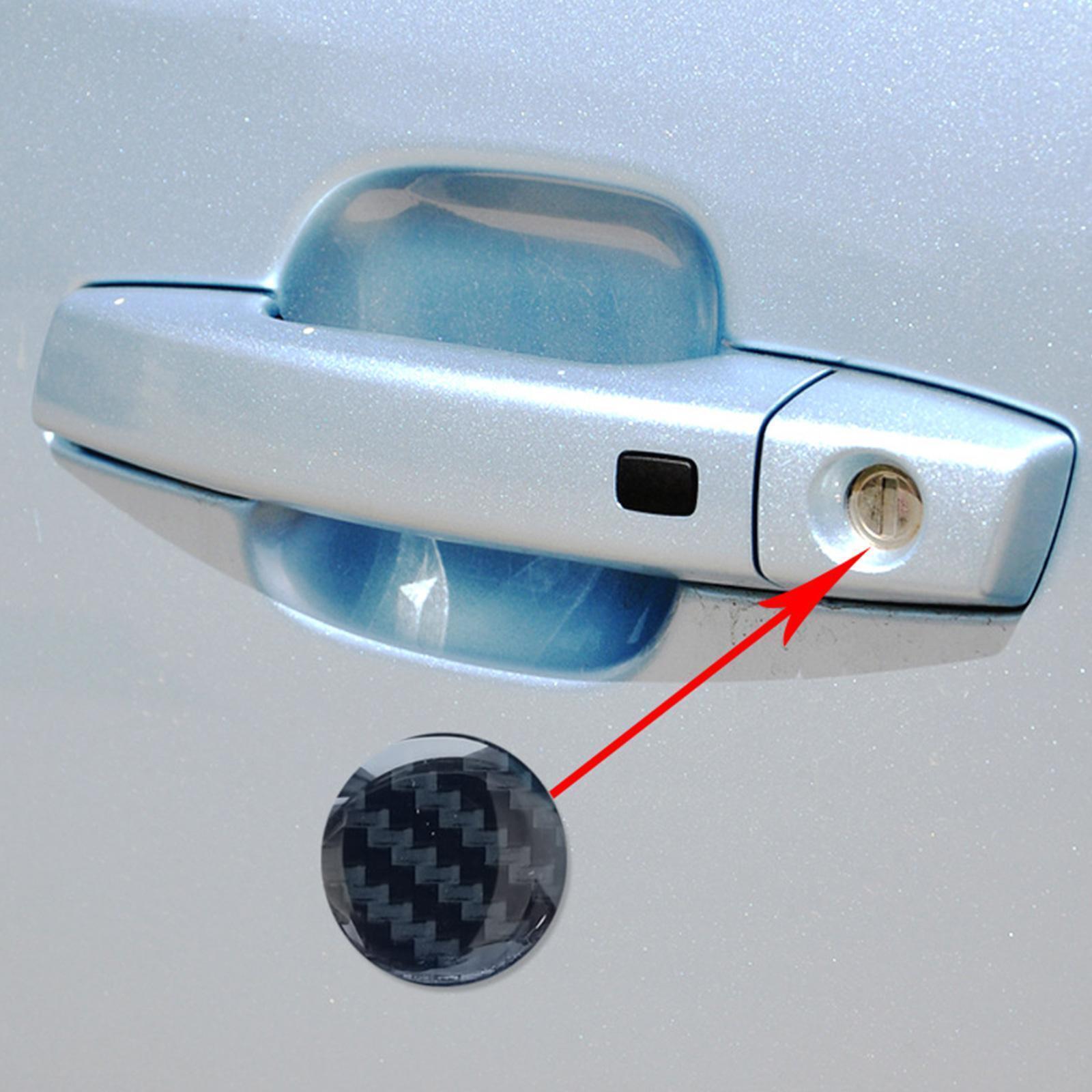 Black Car Door Lock Keyhole Protector Stickers Trim Cover 4Pcs