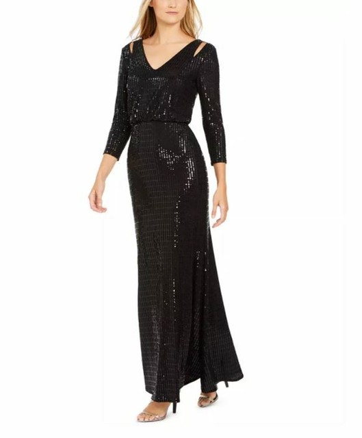 calvin klein black evening dress