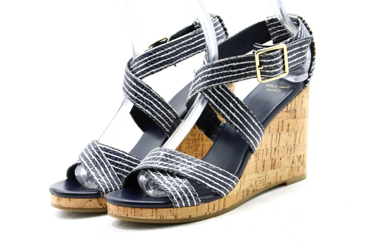 Navy wedge sandals size best sale 6
