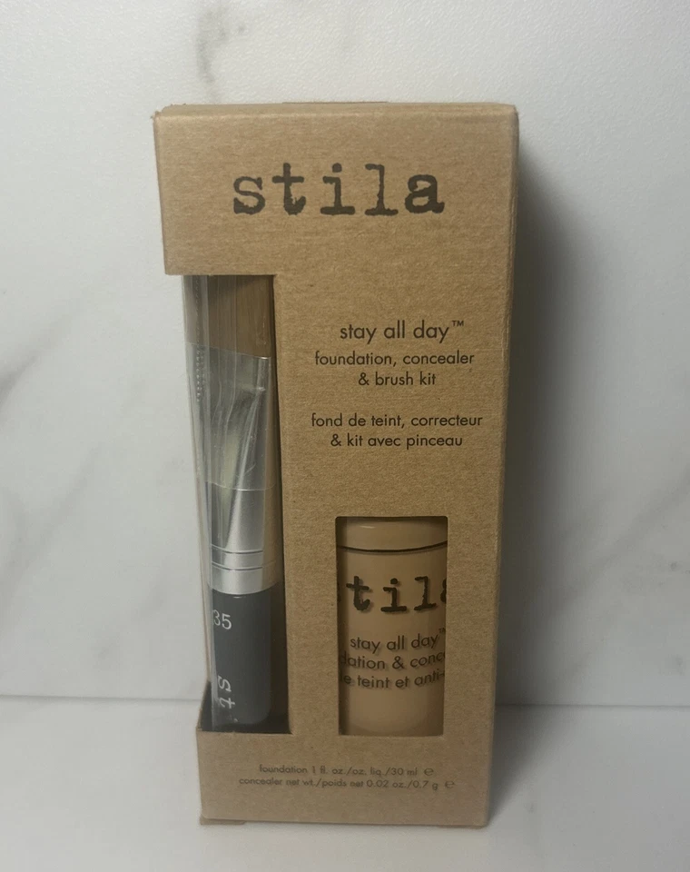 2X Stila Stay All Day Liquid Foundation Concealer & Brush Kit #8 Honey - Image 2 of 4
