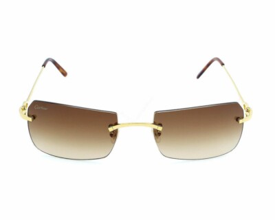 CARTIER C-Decor Gold With Brown Lens 56-19-140 MM Unisex