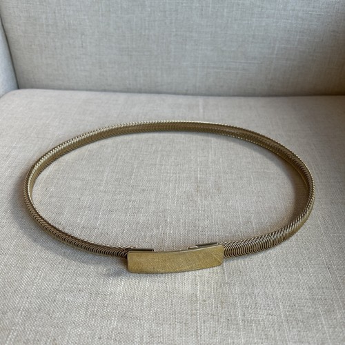 Vintage Gold Metal Disco 70's/ Working Woman 80's Stretch Belt 25-27 inches