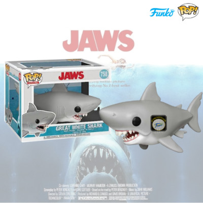 FUNKO POP! MOVIES JAWS LO SQUALO  GREAT WHITE SHARK 758 OVERSIZE 15 cm