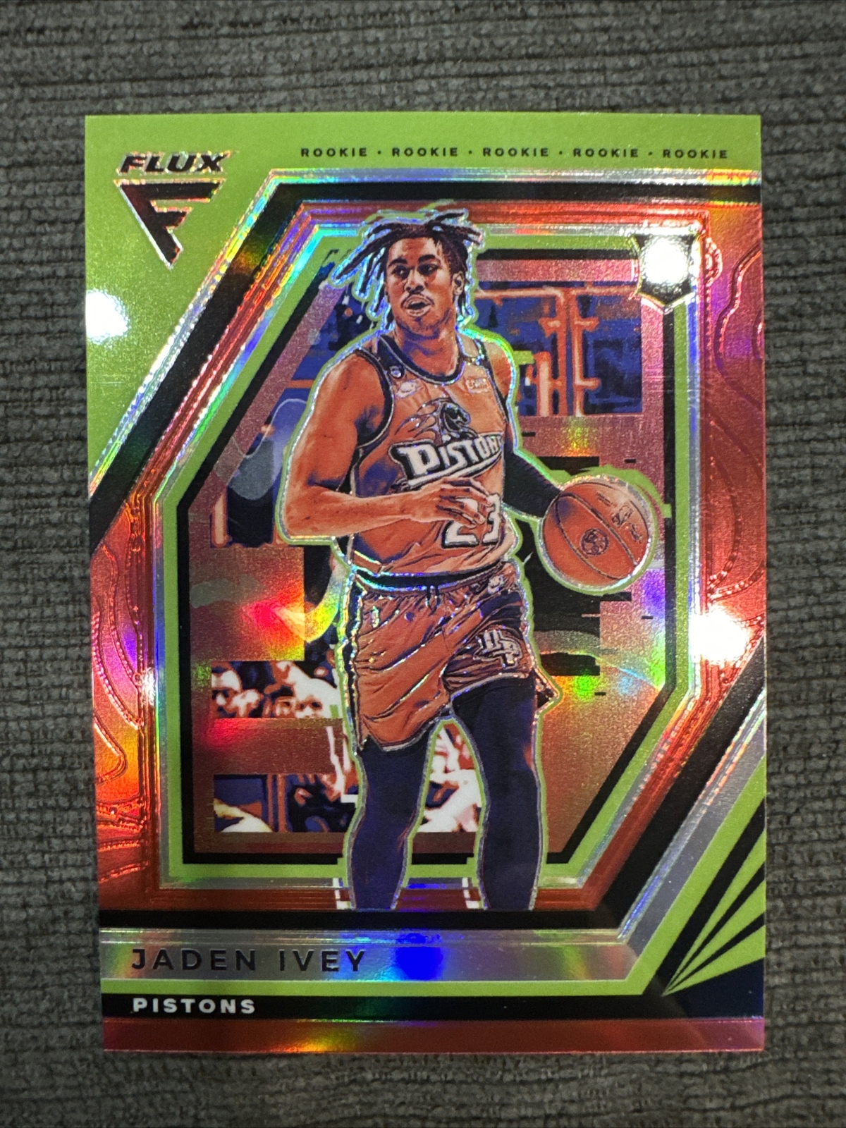 2022-23 Flux #214 Jaden Ivey RC RED PRIZM Pistons