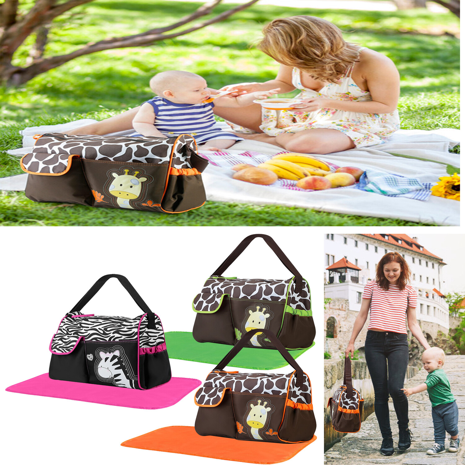 Stylish Diaper Backpack with Changing Pad for On-the-Go Parents-image