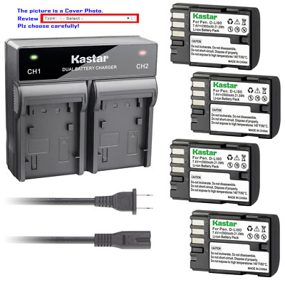 Kastar Battery Dual Rapid Charger for Original Pentax D-Li90 OEM Pentax D-BC90