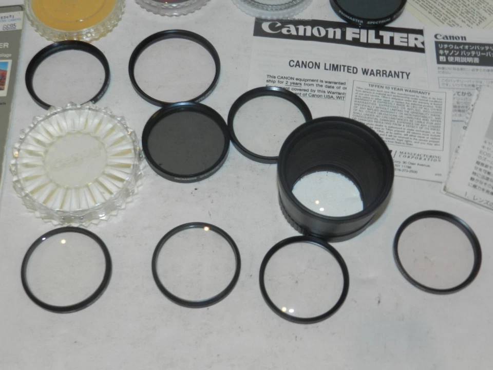 Vtg LOT of Tiffen Vivitar Promaster Chinon lens & Filters 52mm 49mm 58mm MINT - Image 3 of 4