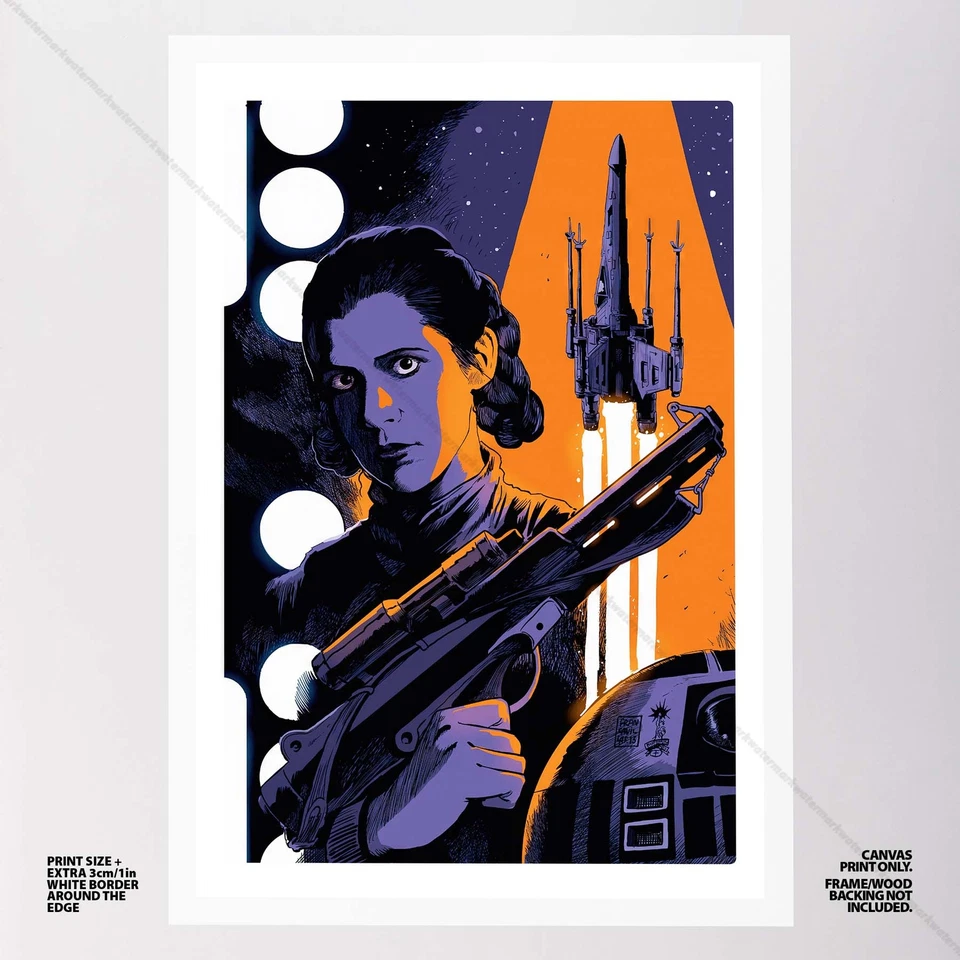 Princesa Leia Star Wars Póster Lienzo Película Cómic Arte Impresión #80 Foto 2 de 4