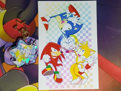 Miles Tails Prower Charm Print Sonic Knuckles Hedgehog Echidna Comic Gift Bonus