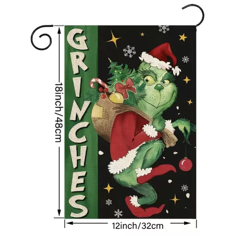 NEW* Dr Seuss GRINCHES Double Sided Garden Flag GRINCH Christmas