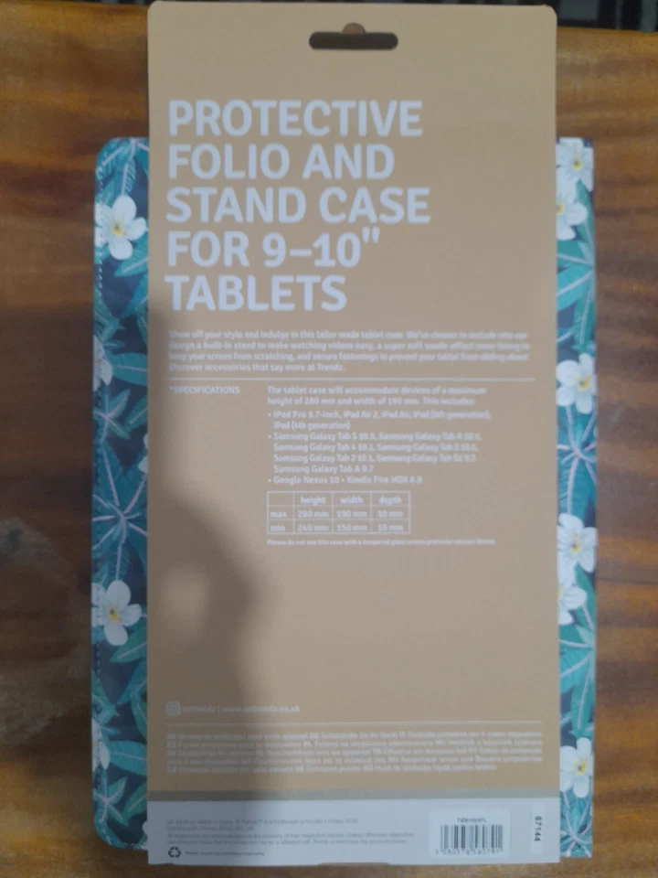 Trendz 9-10" Folio & Stand Tablet Cover for Samsung Galaxy Tabs & iPad Air Pro - Image 4 of 4