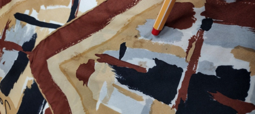 ANNE FOGARTY Abstract ALL SILK Scarf Vintage JAPAN Signature David E. Schwab - Picture 19 of 22