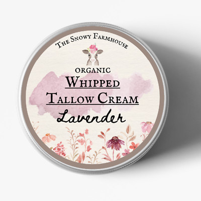 Beef Tallow Moisturizer for Skin and Body with Castor Oil Whipped Tallow Balm