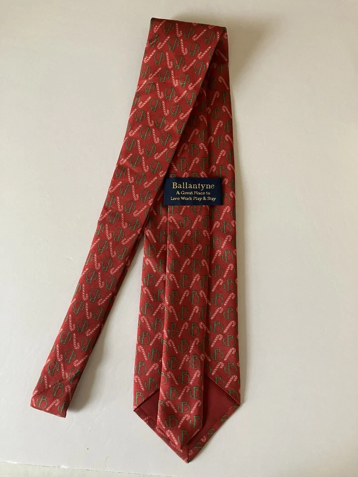 Ballantyne мужской галстук галстук шелк атласный логотип конфеты трости Рождество красный зеленый 58» - Изображение 4 из 4