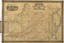 18" x 24" 1864 Map of the state of Virginia : containing the counties