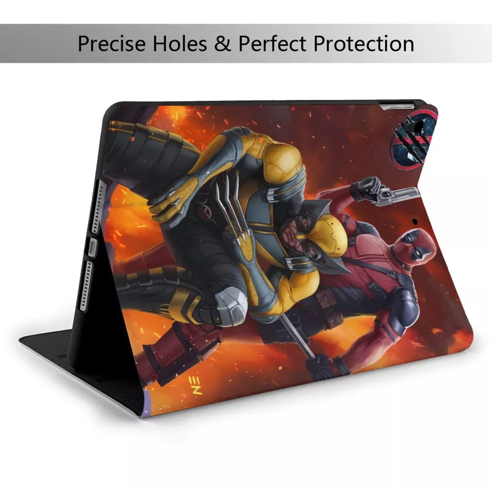 Funda inteligente TPU Deadpool dibujos animados despertar/dormir automático para iPad 9/8/7th Air 3 Foto 2 de 4