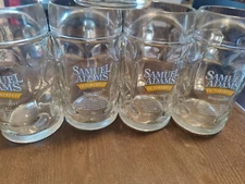  5 LARGE SAMUEL ADAMS  OCTOBERFEST BEER MUG GLASS STEIN Thumbprint