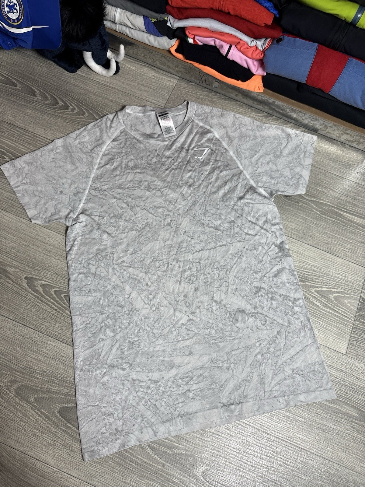 Gymshark Shirt By David Laid White Training Size L Phantom Gym Rare Devant