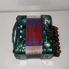 Vintage Hero Green Accordion 10 Keys/Buttons - Works ✅