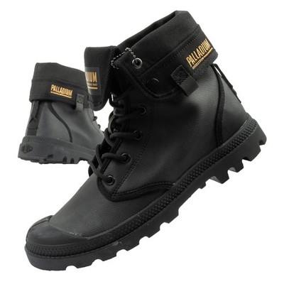 Palladium Baggy Coated Herren Sneaker High-Top Freizeitschuhe Übergang Schwarz
