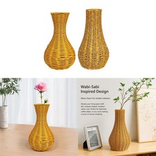 Woven Flower Vase Boho Tabletop Vase Decorative Rustic Dried Flower Arrangement