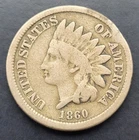 1860 Indian Head 1 Cent VG/F Very Good almost Fine Scratch Reverse Rounded Bust