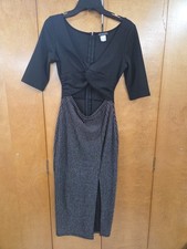 VENUS Womans Black/Grey Long Dress Open Stomach Size XS