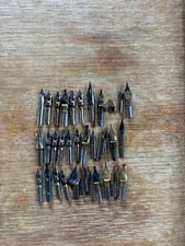 Vintage Calligraphy Pen Nib Lot Esterbrook Speedball Wm Mitchell Steel Brushnos
