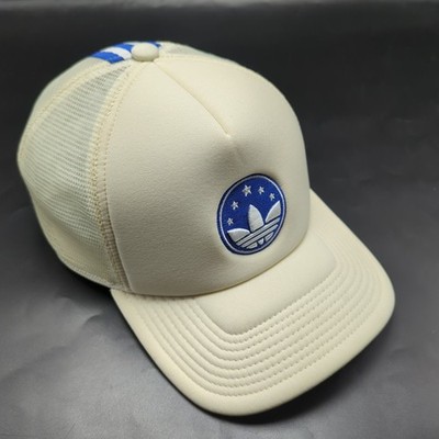 Adidas hat off-white/cream color adjustable snapback cap - blue logo