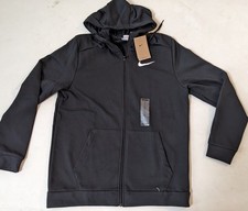 Nike Dri-Fit Full Zip Fitness Hoodie man black jacket size M Brand New 75