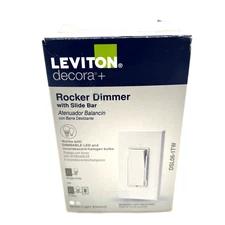 LEVITON DSL06-1TW Decora Rocker Dimmer with Slide Bar White Beige