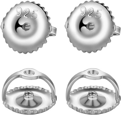 2 Pairs14K Gold Plated Screw Earring Backs 925 Sterling Silver Screw on Earring
