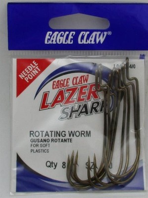 Eagle Claw L095JBGH-4/0 Lazer Sharp Z Bend Wurmhaken