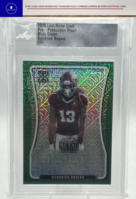 2020 Leaf Metal Draft Kendrick Rogers #1/1 Green Mojo