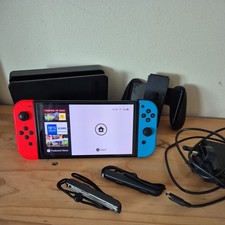 Nintendo Switch OLED 64GB Neon Blue/Red - Handheld Console - Very Good Condition