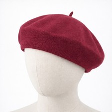 Womens Classic French Wool Beret Hat One Size Maroon Knit Paris Fashion Winter