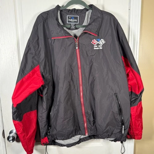 Holloway Mens XL Free State Corvette Club Embroidered Windbreaker Jacket Black - product listing photo