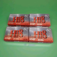 LOT OF 4 Sony Hi8 HMP Digital 8 Tape 60 Min Blank Video Tape New SEALED