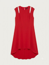 BCBGMAXAZRIA Red High-Low Dress XS Sleek Minimalist Elegant Chic Party Occasion