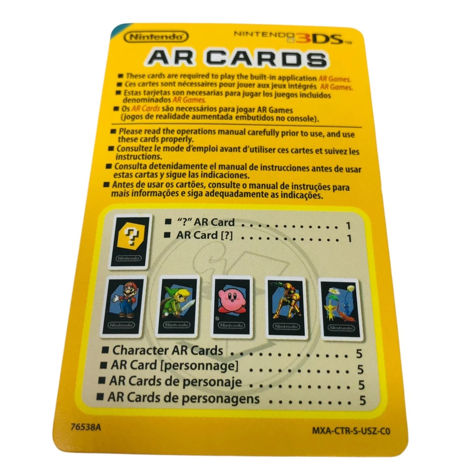 Nintendo 3 DS Juego Completo Tarjetas AR Mario Kirby Zelda Pikmin - Juego de 7 Cartas Foto 3 de 4