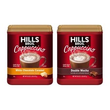 Hills Bros Instant Cappuccino Double Mocha White Chocolate Caramel 32 Ounce